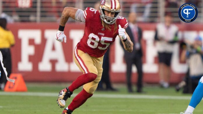 San Francisco 49ers TE George Kittle runs for pass vs. the Los Angeles Chargers.