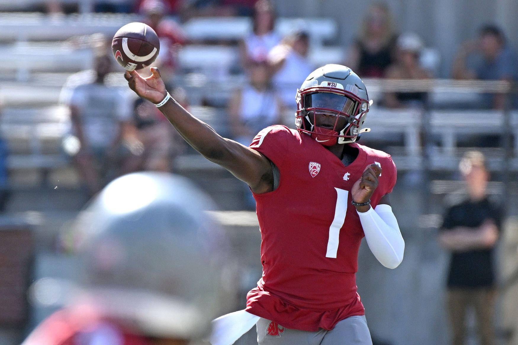 Washington State Cougars QB Cameron Ward passes against Northern Colorado.