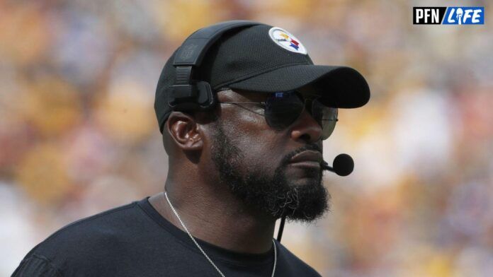 Pittsburgh Steelers head coach Mike Tomlin looks on against the San Francisco 49ers during the fourth quarter at Acrisure Stadium. San Francisco won 30-7.