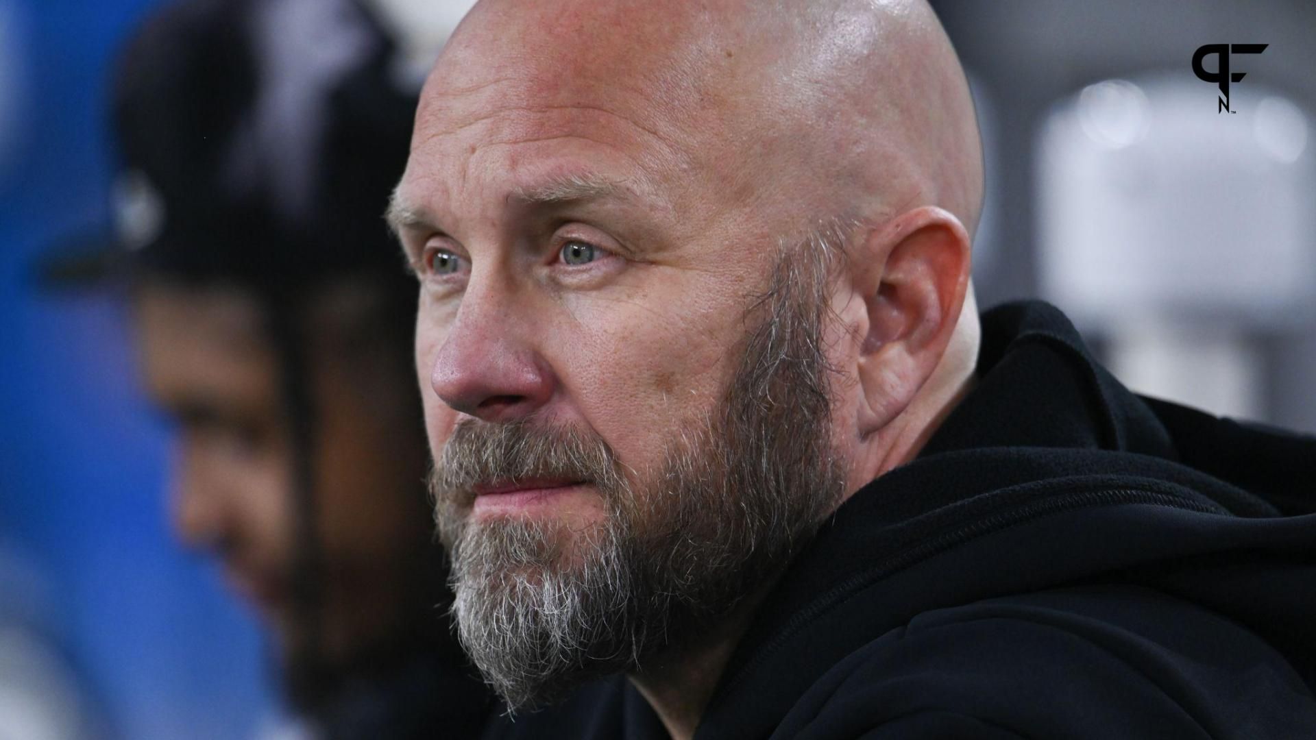 Pittsburgh Steelers offensive coordinator Matt Canada sits on the bench before the game against the Baltimore Ravens at M&T Bank Stadium.