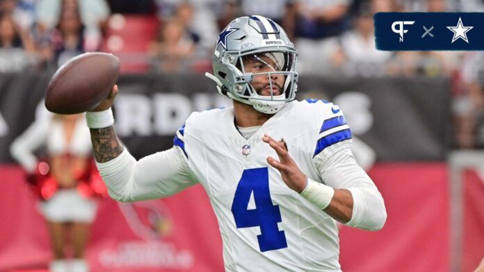 Dak Prescott (4) throws in the first half against the Arizona Cardinals at State Farm Stadium.