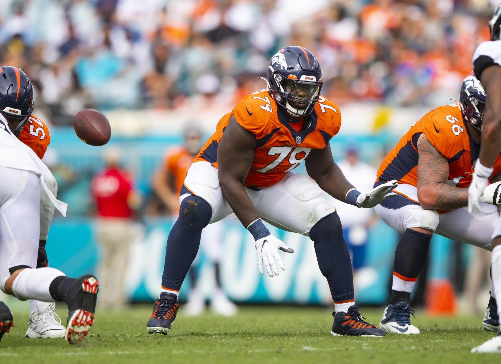 Lloyd Cushenberry III (79) against the Jacksonville Jaguars at TIAA Bank Field.