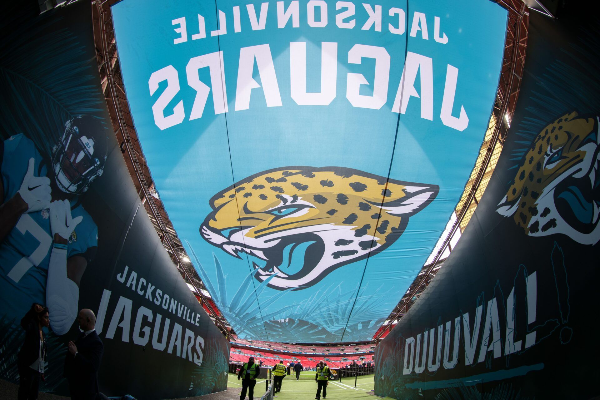 A general view of the stadium before the start of a game between the Jacksonville Jaguars and Denver Broncos during an NFL International Series game at Wembley Stadium.