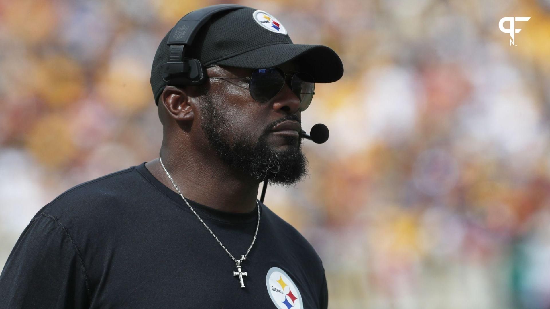 Mike Tomlin looks on against the San Francisco 49ers during the fourth quarter at Acrisure Stadium. San Francisco won 30-7.