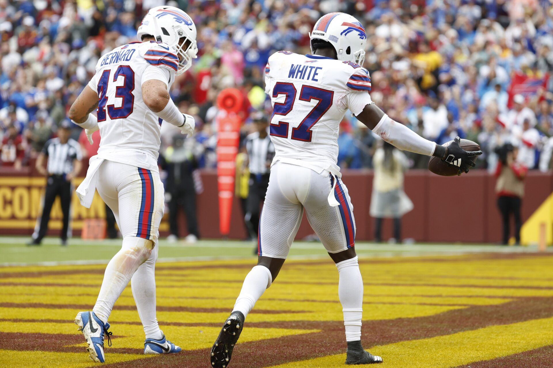 Buffalo Bills CB Tre'Davious White (27) celebrates after an interception.