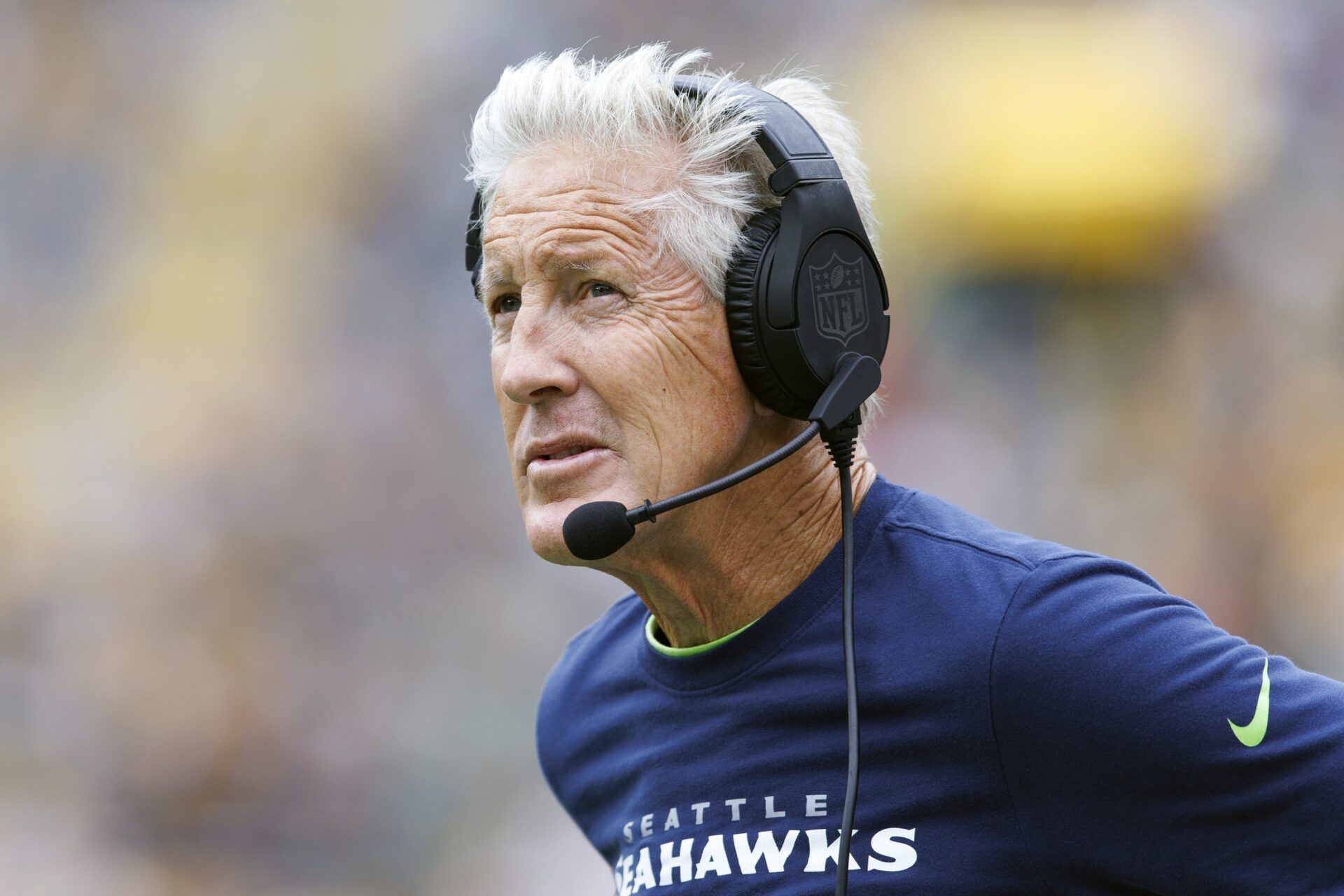 Seattle Seahawks head coach Pete Carroll during the game against the Green Bay Packers at Lambeau Field.