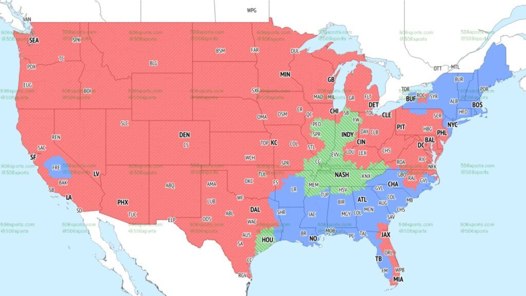 Early CBS NFL Coverage Map Week 5