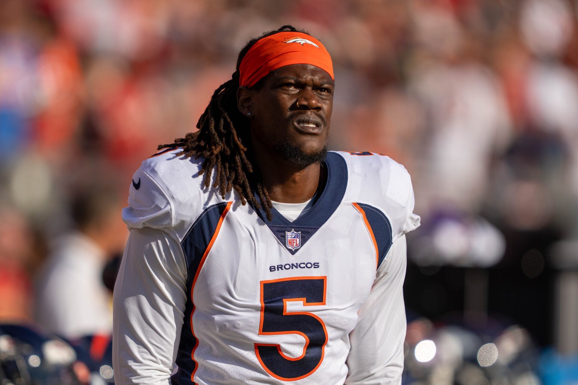 Denver Broncos Randy Gregory (5) prior to a game.