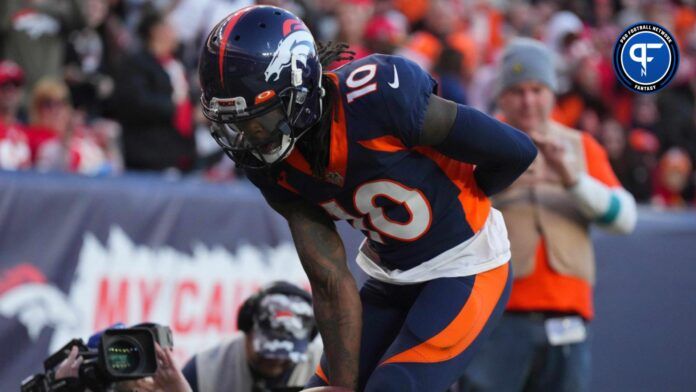 Denver Broncos WR Jerry Jeudy celebrates his TD vs the Kansas City Chiefs.