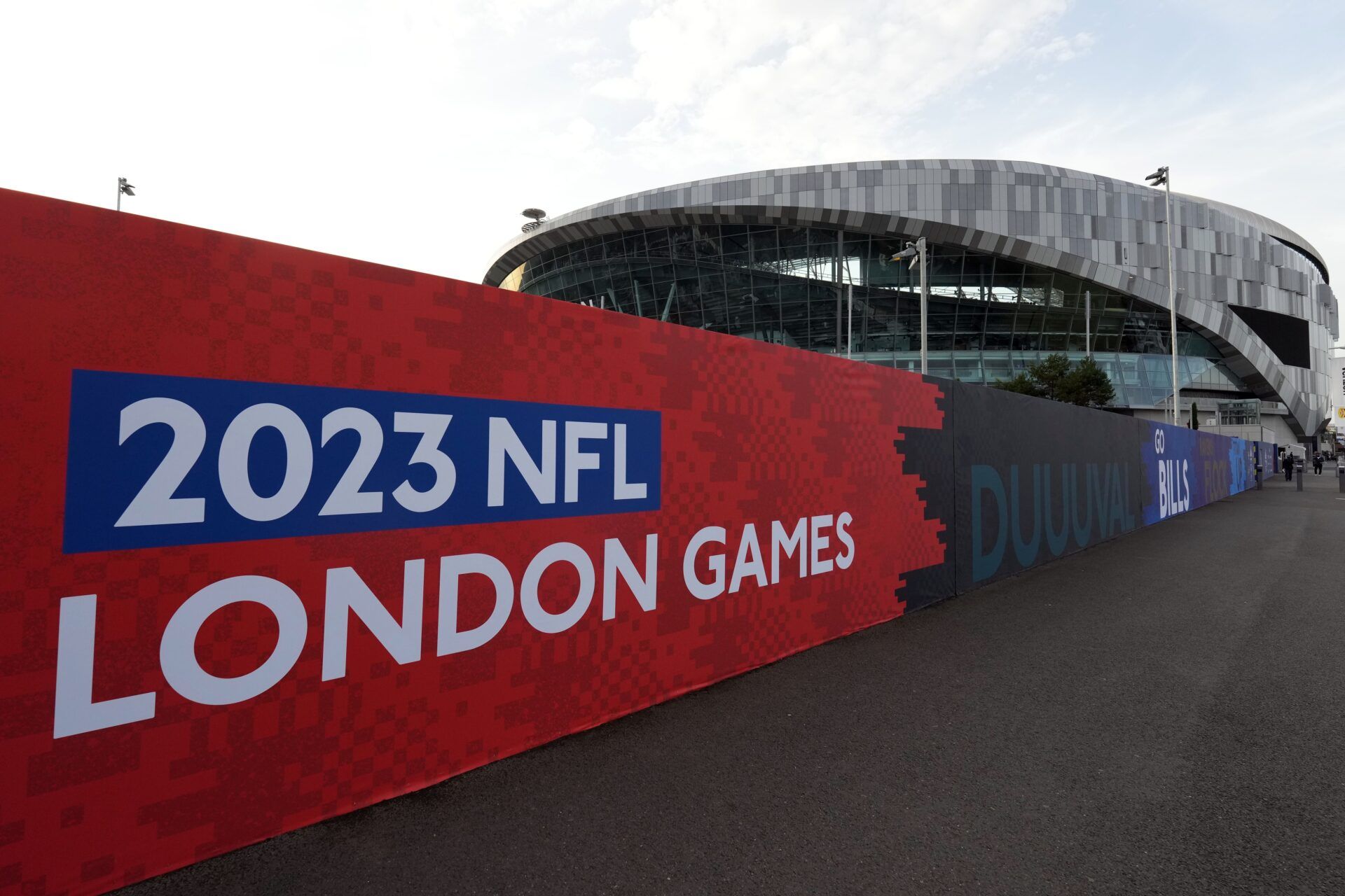 A general overall view of Tottenham Hotpsur Stadium, the site of the 2023 NFL London Games between the Jacksonville Jaguars and the Buffalo Bills (Oct. 8) and the Baltimore Ravens and the Tennessee Titans (Oct. 15).