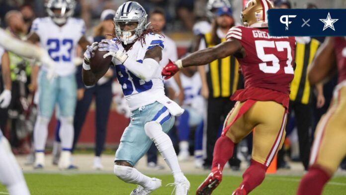 Dallas Cowboys WR CeeDee Lamb (88) catches a pass against the San Francisco 49ers.