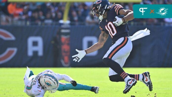 Wide receiver Chase Claypool (10) runs after the catch against the Miami Dolphins.