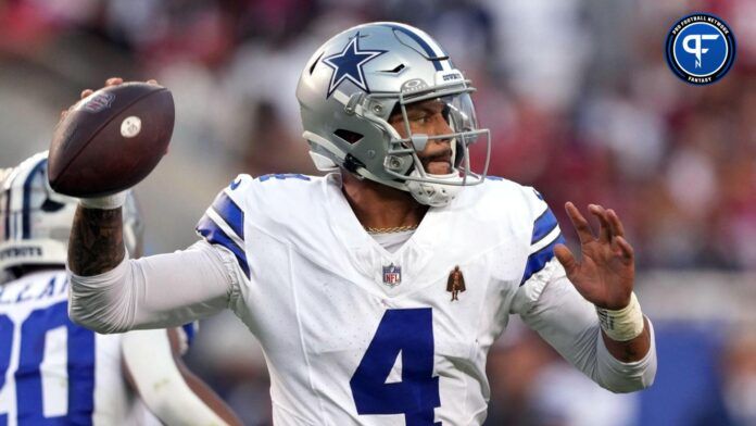 Dak Prescott (4) passes against the San Francisco 49ers during the second quarter at Levi's Stadium.