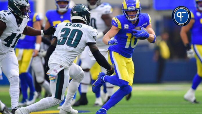 Los Angeles Rams WR Cooper Kupp (10) runs after the catch against the Philadelphia Eagles.