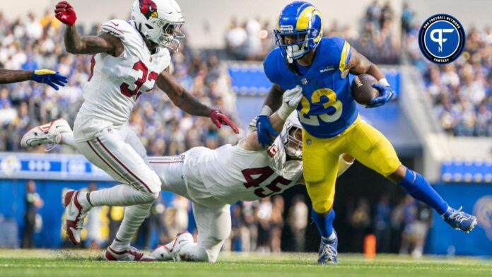 Los Angeles Rams RB Kyren Williams (23) runs the ball against the Arizona Cardinals.