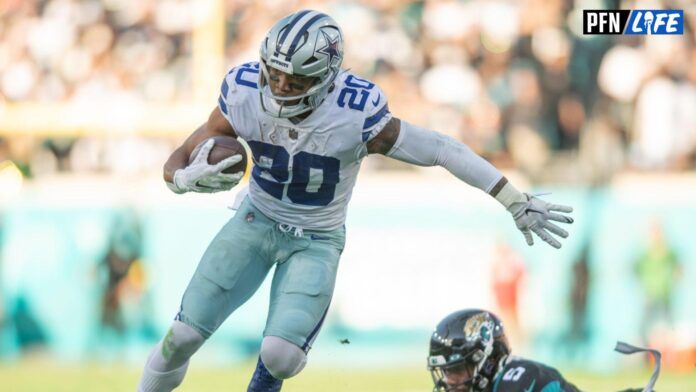 Dallas Cowboys running back Tony Pollard (20) runs with the ball against the Jacksonville Jaguars in the fourth quarter at TIAA Bank Field.