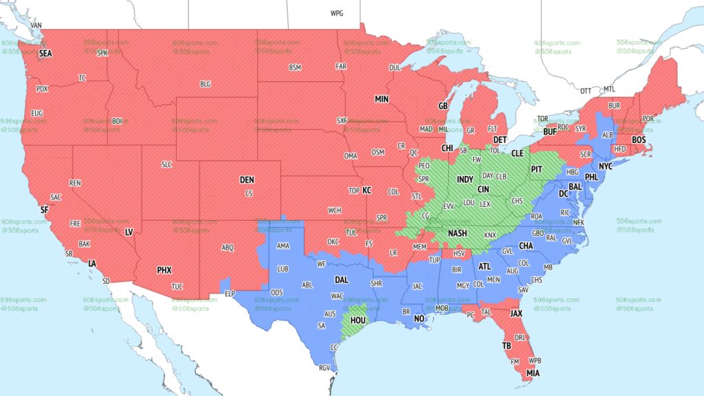 CBS Week 7 Early NFL Coverage Map