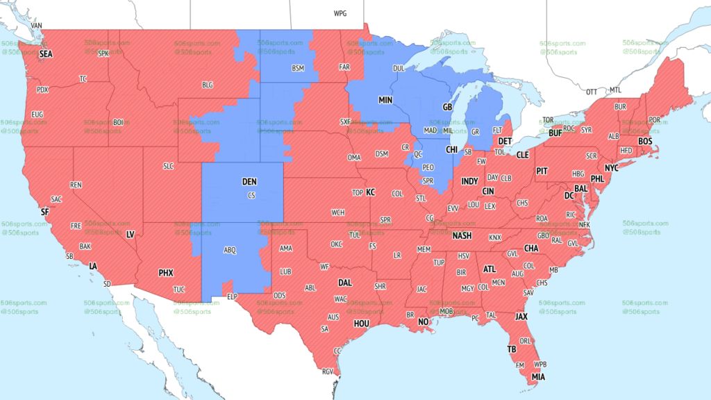 CBS Week 7 Late NFL Coverage Map