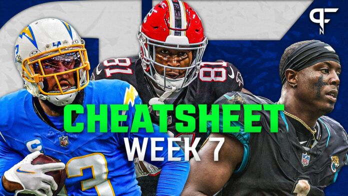 Week 7 Fantasy Football Cheat Sheet: Analysis for Every Player in Every Game