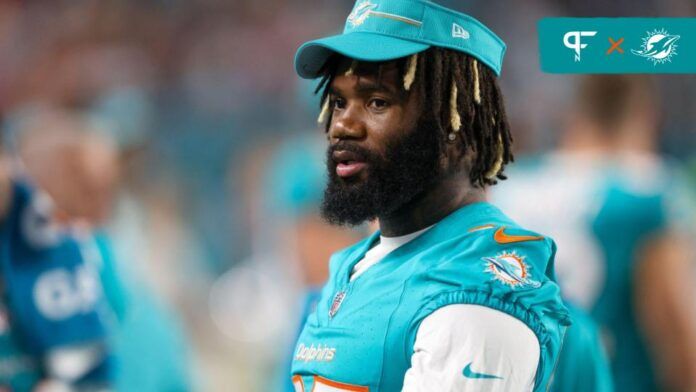 Miami Dolphins cornerback Xavien Howard (25) looks on against the Atlanta Falcons in the fourth quarter at Hard Rock Stadium.