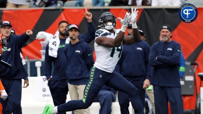 Seattle Seahawks wide receiver DK Metcalf (14) makes the catch during the fourth quarter against the Cincinnati Bengals at Paycor Stadium.