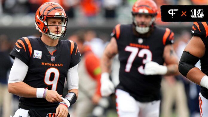 Cincinnati Bengals QB Joe Burrow (9) during warmups before a game.