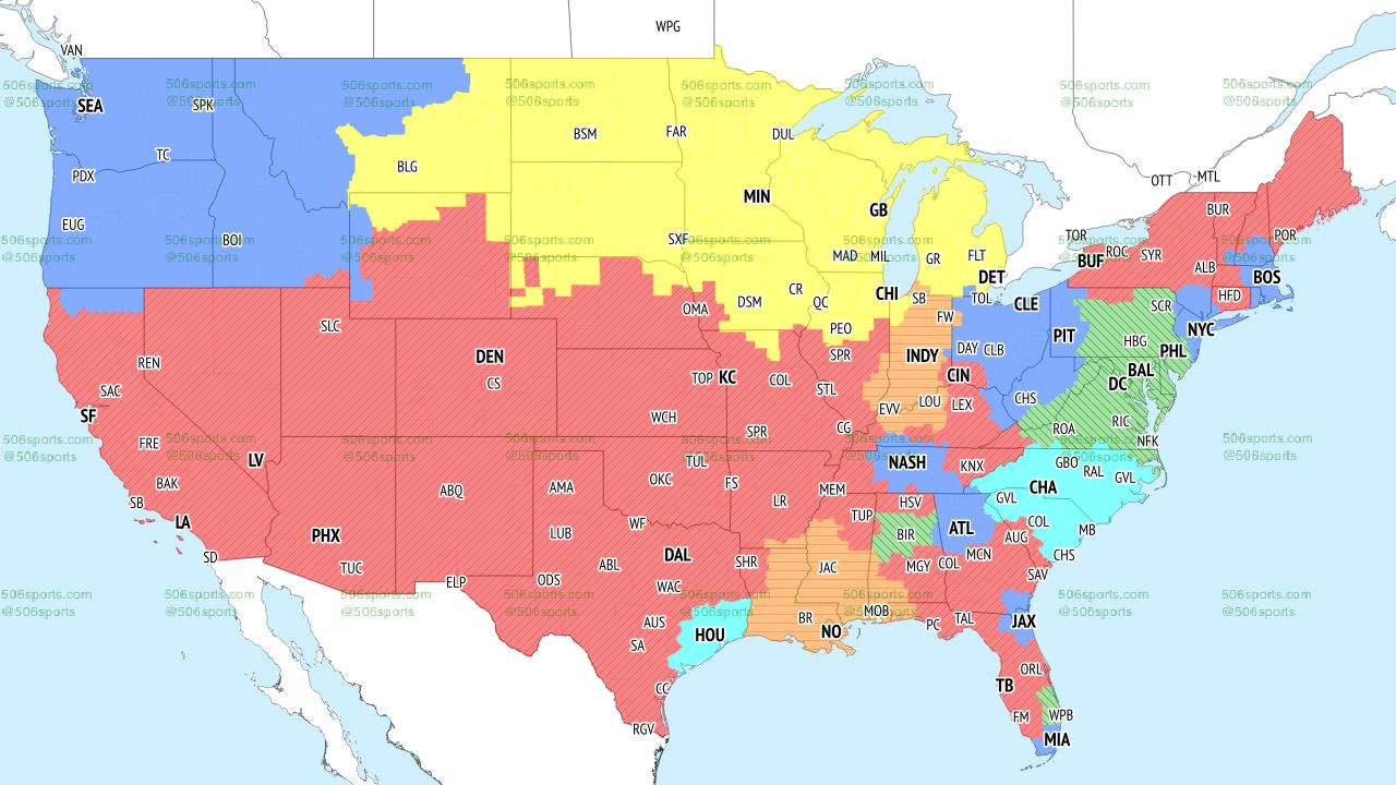 FOX Week 8 Late NFL Coverage Map