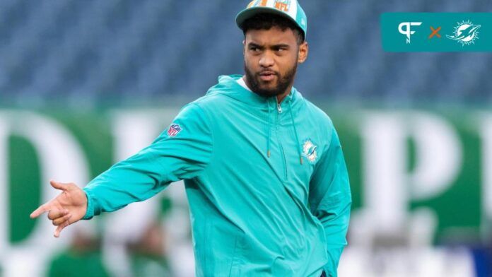 Tua Tagovailoa before a game against the Philadelphia Eagles at Lincoln Financial Field.