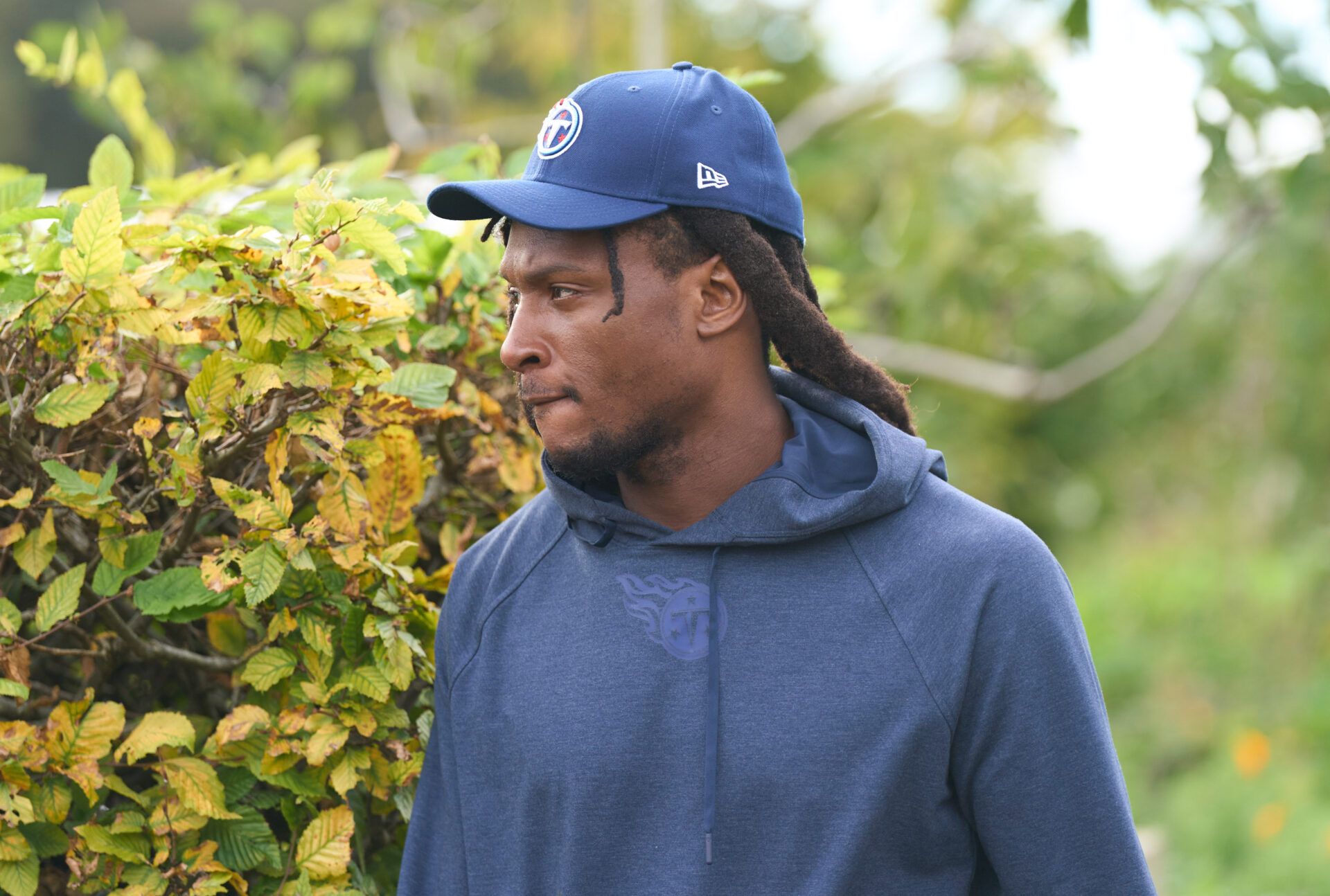 Tennessee Titans wide receiver DeAndre Hopkins (10) following Tennessee Titans practice session at The Grove, Watford for their upcoming NFL London game.