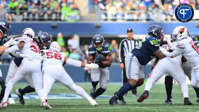 Seattle Seahawks running back Kenneth Walker III (9) carries the ball against the Arizona Cardinals.