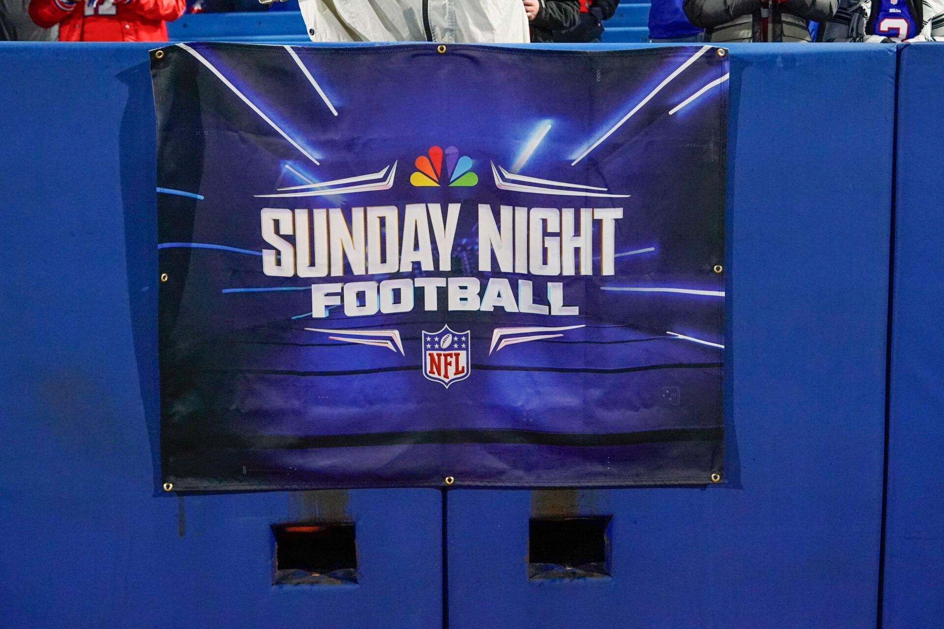 A general view of the Sunday Night Football banner prior to the game between the New York Giants and Buffalo Bills at Highmark Stadium.