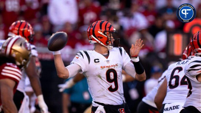 Cincinnati Bengals quarterback Joe Burrow (9) throws a pass in the third quarter.