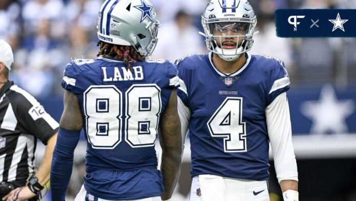 Dallas Cowboys WR CeeDee Lamb and QB Dak Prescott.