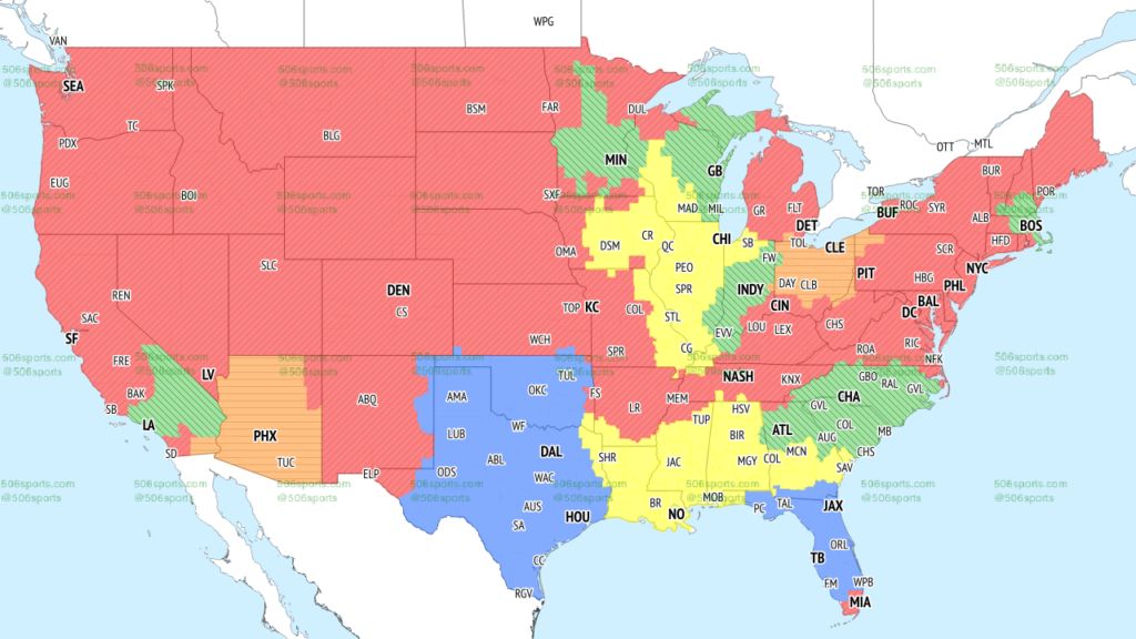 CBS Week 9 NFL Coverage Map