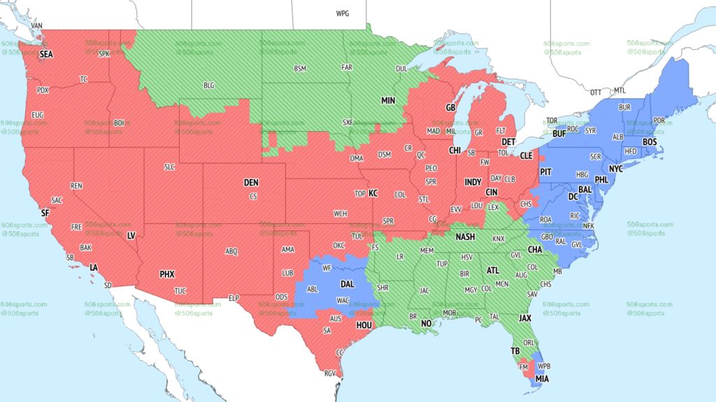 FOX Week 9 Early NFL Coverage Map