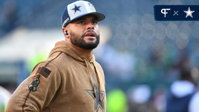 Dak Prescott (4) during warmups against the Philadelphia Eagles at Lincoln Financial Field.