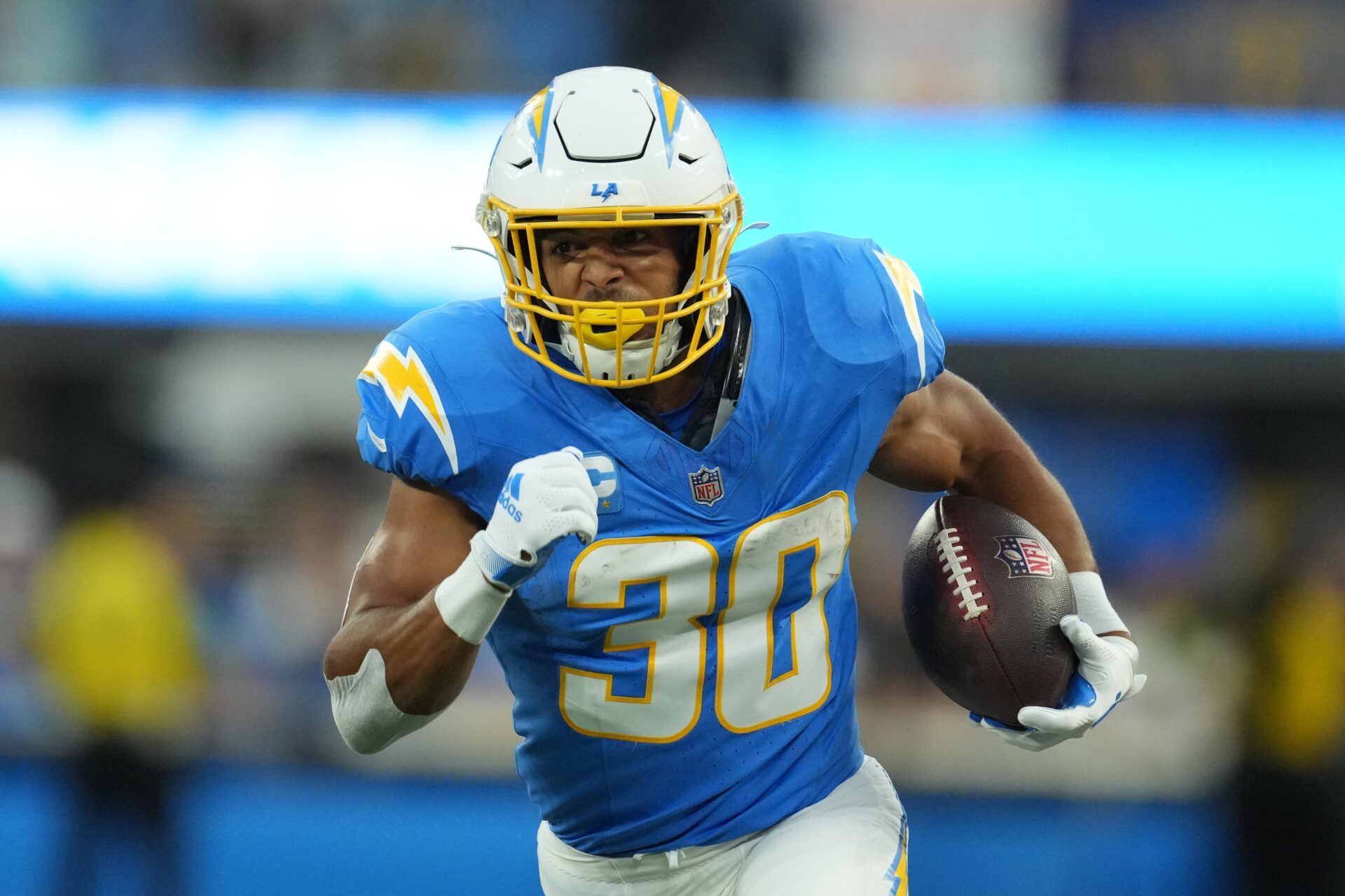 Los Angeles Chargers RB Austin Ekeler (30) runs with the ball.