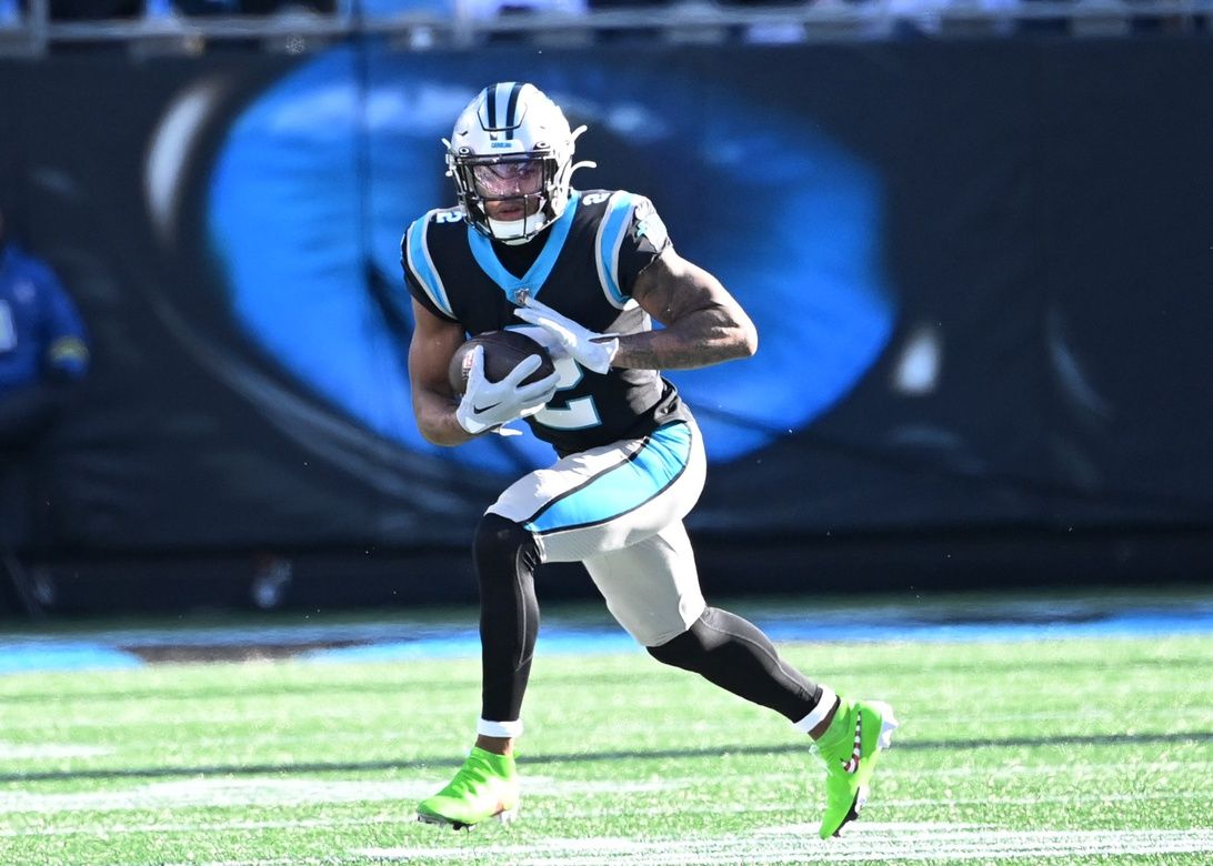 Carolina Panthers wide receiver DJ Moore (2) with the ball in the third quarter at Bank of America Stadium.