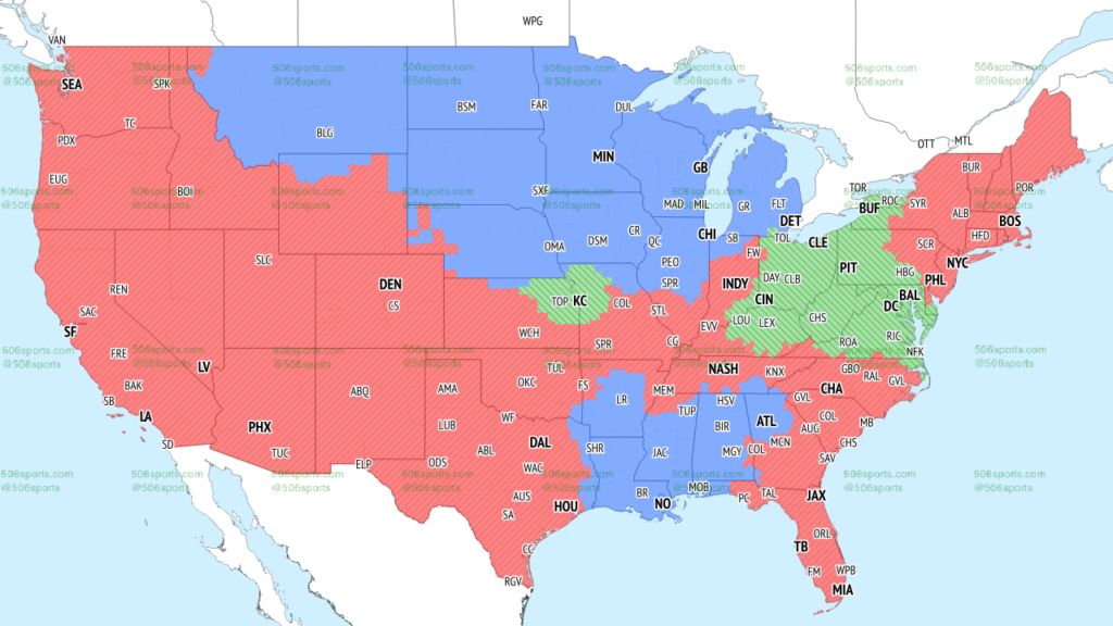 FOX Week 10 Early NFL Coverage Map