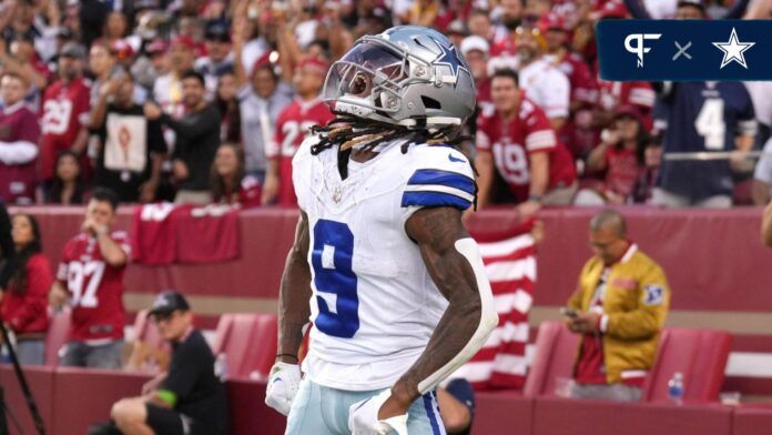 KaVontae Turpin (9) reacts after scoring a touchdown against the San Francisco 49ers during the second quarter at Levi's Stadium.