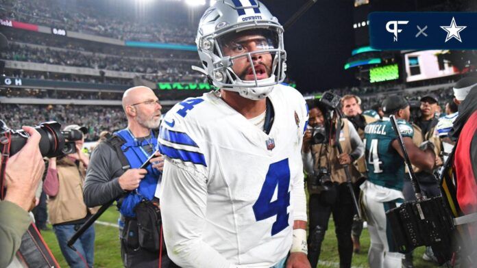 Dak Prescott (4) on the field after loss to the Philadelphia Eagles at Lincoln Financial Field.