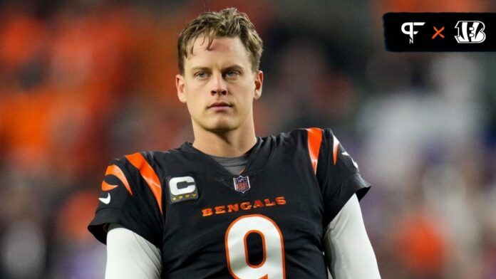 Joe Burrow (9) gets loose before the first quarter of the NFL Week 9 game between the Cincinnati Bengals and the Buffalo Bills at Paycor Stadium.