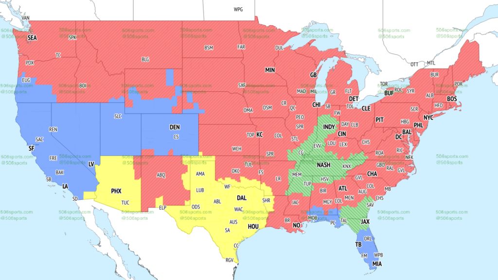 CBS Week 10 Single Game NFL Coverage Map