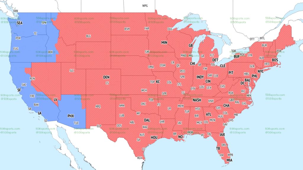 CBS Week 11 Late Game NFL Coverage Map