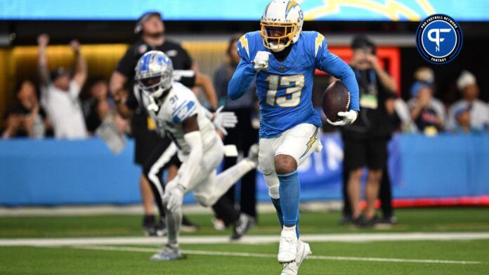 Los Angeles Chargers WR Keenan Allen (13) runs for a touchdown against the Detroit Lions.