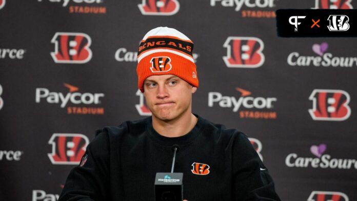 Joe Burrow speaks to the media about his season-ending wrist injury at Paycor Stadium.