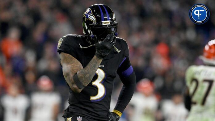 Odell Beckham Jr. (3) reacts after a play during the fourth quarter against the Cincinnati Bengals at M&T Bank Stadium.