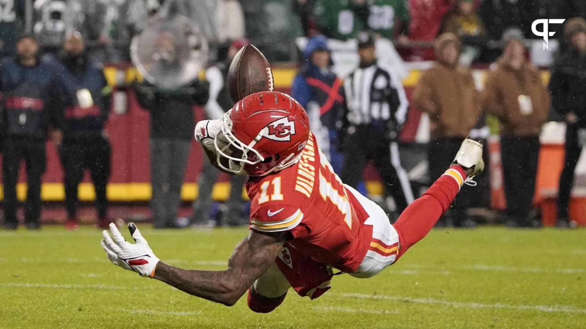 Kansas City Chiefs WR Marquez Valdes-Scantling (11) drops a pass against the Philadelphia Eagles.