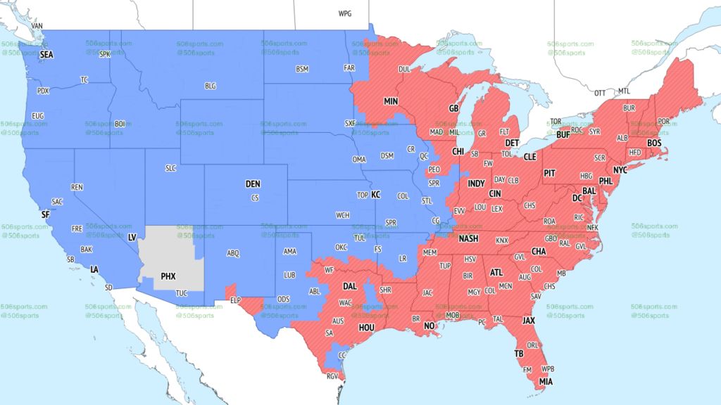 CBS Week 12 Late NFL Coverage Map