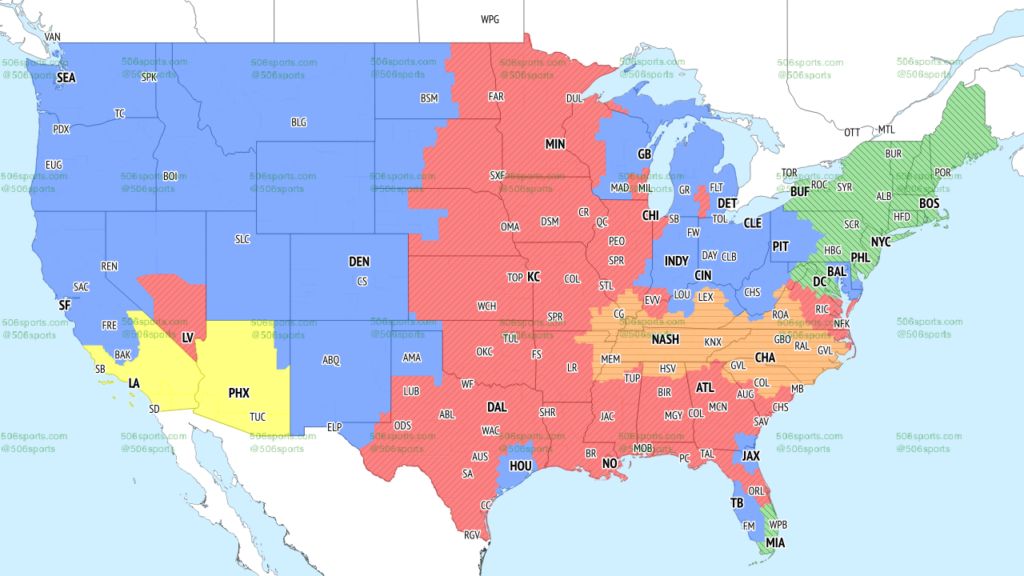 FOX Week 12 Single Game NFL Coverage Map